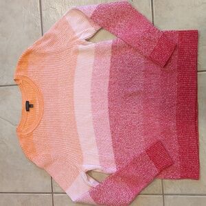 Talbots Pink Striped Knit Sweater Size Large